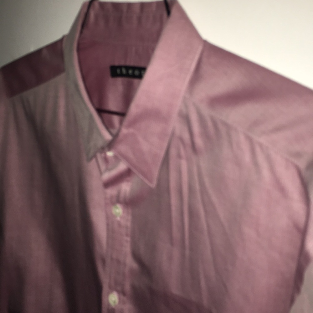 Theory- L Solid Light Lavender Lightweight Shirt - image 2